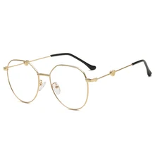 Новинка октября, металлический синий светильник в форме сердца, блокирующие очки, унисекс, полигон, классические ретро очки, модные классические компьютерные очки