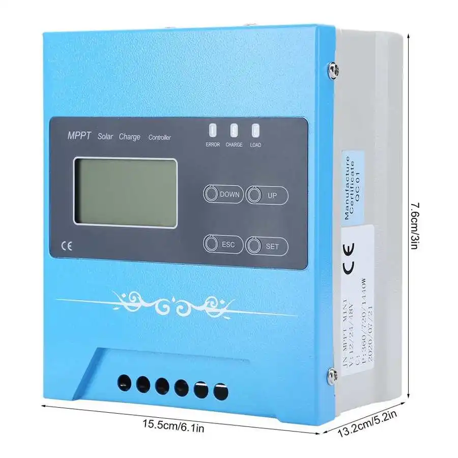 JN MPPT MINI 10A 20A 30A контроллер солнечного заряда DC12V 24V 48V 96V ЖК регулятор дисплея PV