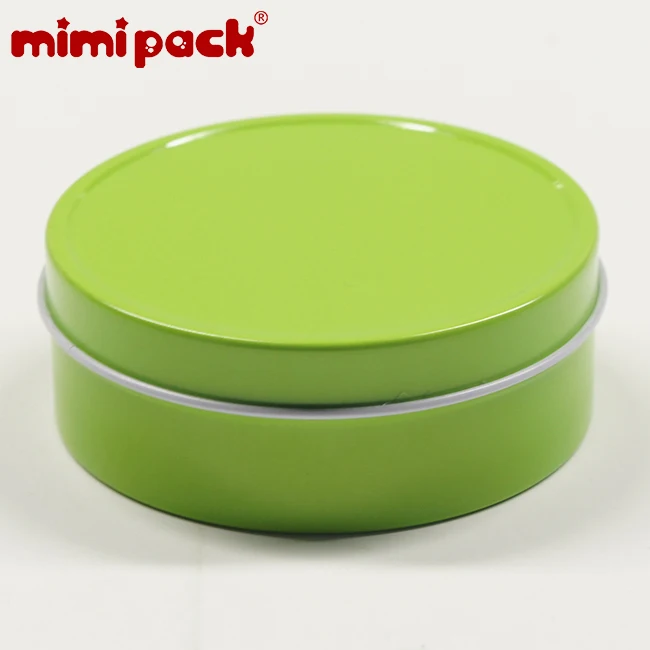 mimipack Set of 24 Metal Sealed Containers Shallow Round Shaped Tinplate Cans Tin Boxes for Candy, Chocolate, Candles - Цвет: Greenery