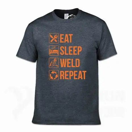 Забавная футболка для сварщика Eat Sleep Weld Repeat, Модная хлопковая Футболка 16 цветов, уличная футболка, топы с короткими рукавами