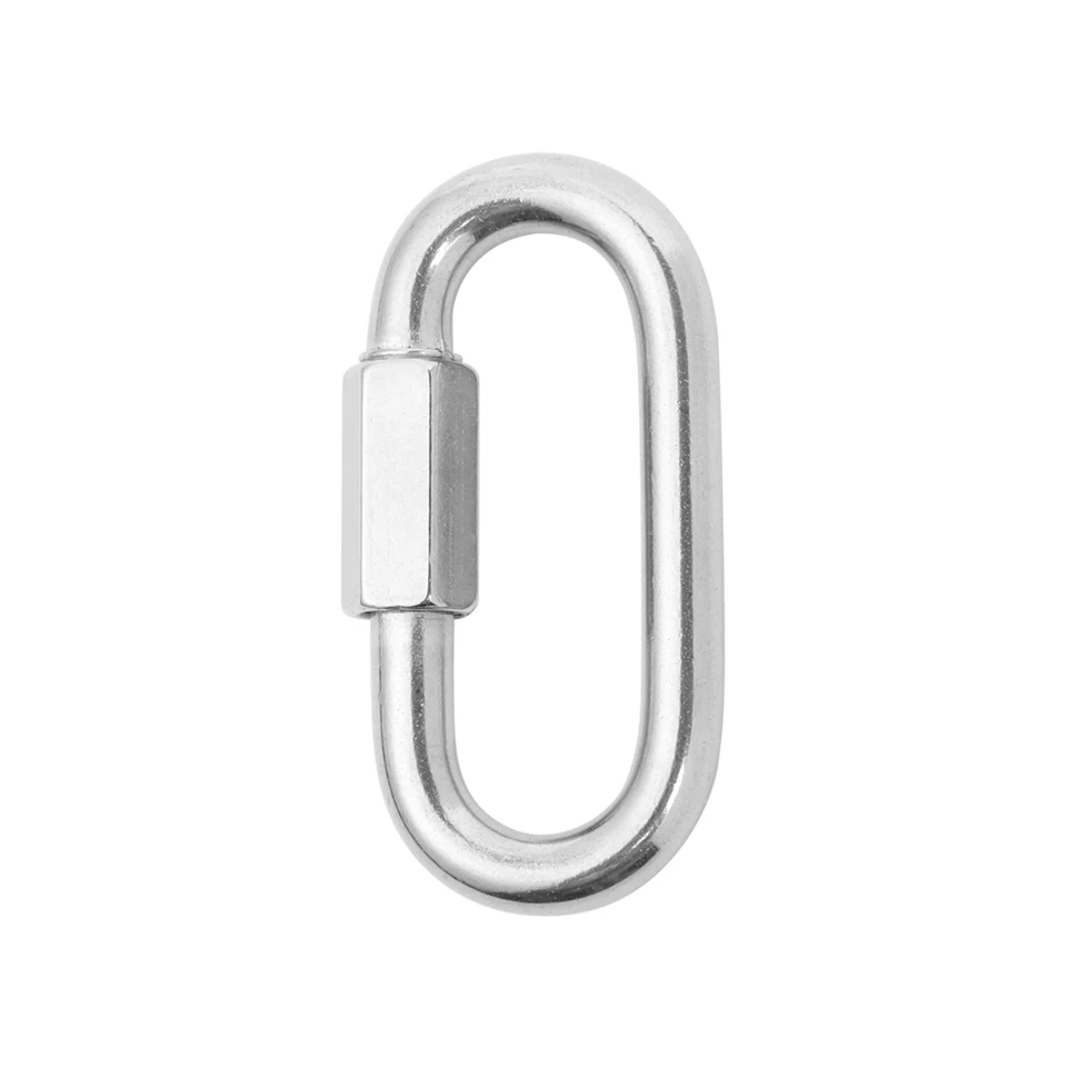 1Pc moschettone per attrezzi da arrampicata in acciaio inossidabile collegamenti rapidi moschettone di sicurezza M3/M3.5/M4/M5/M6/M7/M8/M9/M10 anello di collegamento a catena  18