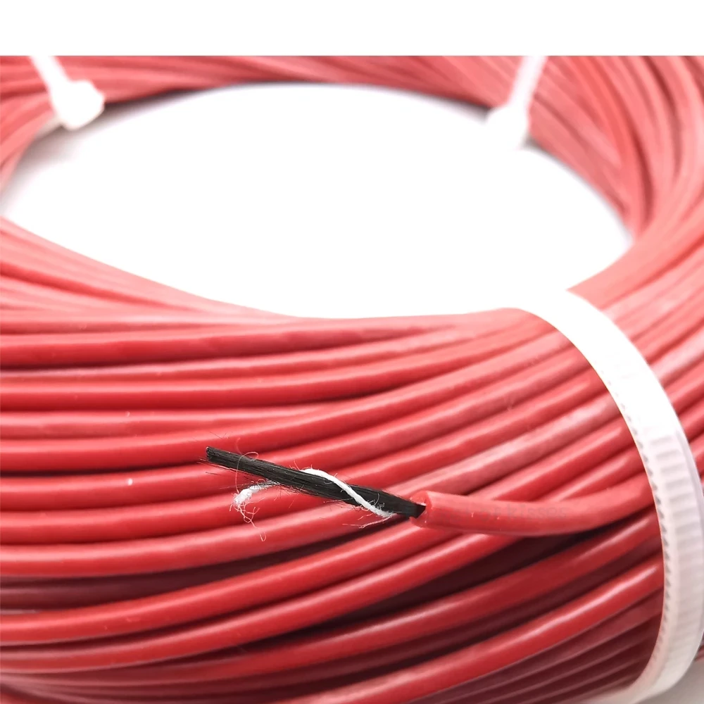 100meters 66 ohm Silicone rubber carbon fiber heating cable heating wire DIY special heating cable for heating supplies