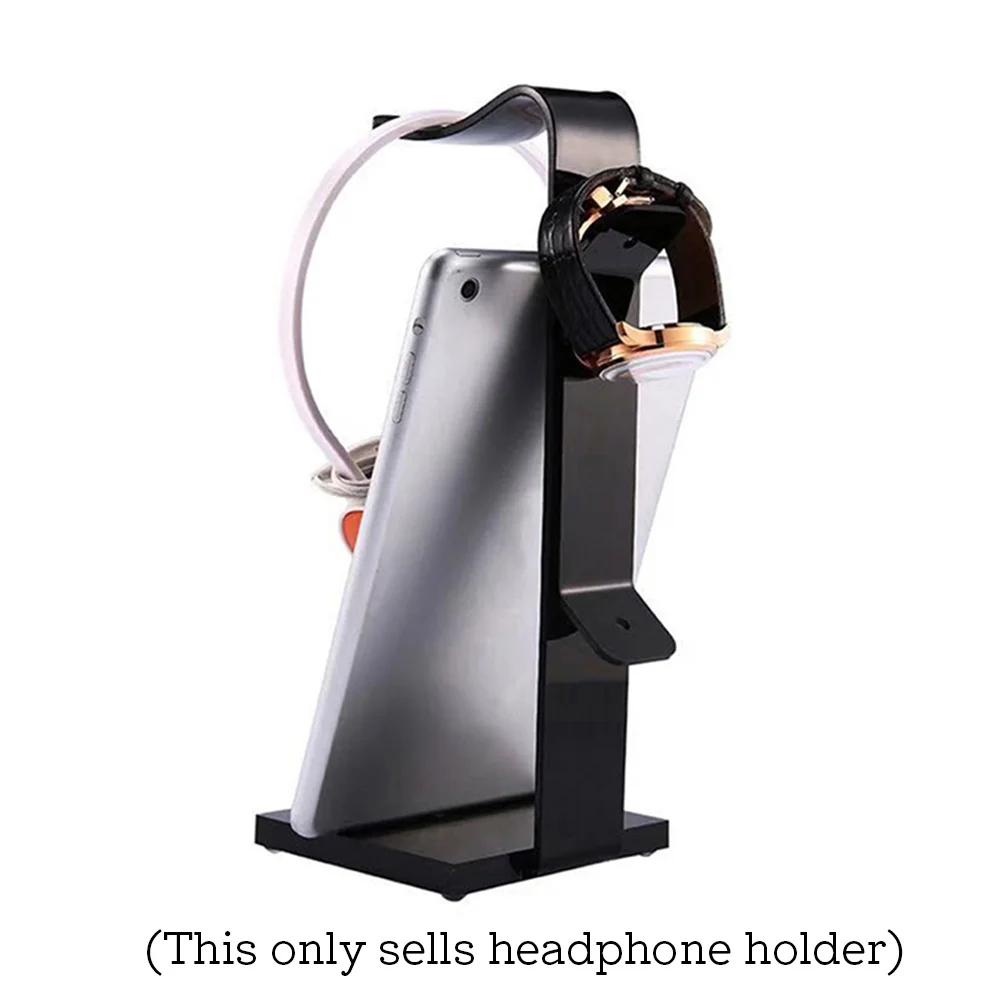 Acrylic Non Slip Headset Holder Universal Freestanding Display Stand Solid Base With Supporting Bar Home Office Accessories