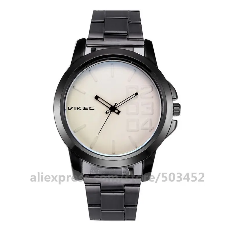 100pcs/lot VK Big Number Scale Watch Strap Steel Belt Watches Height End Wrist For Men Factory Price erkek kol saati | Наручные часы