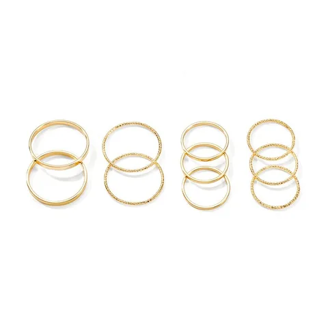 Fashion Punk Minimalist Mini Round Twist Ring Set for Women Bohemia Vintage Metal Knuckle Finger Rings Jewelry