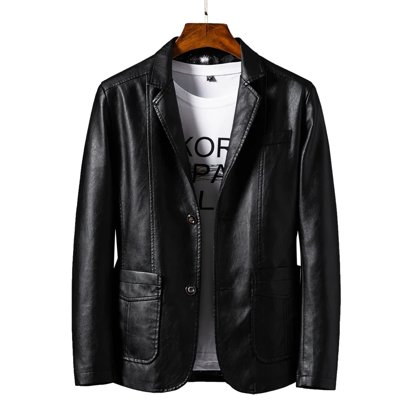 Chaquetas de cuero sintético para hombre, abrigos informales para motociclista, ropa de marca, otoño, 6XL, novedad