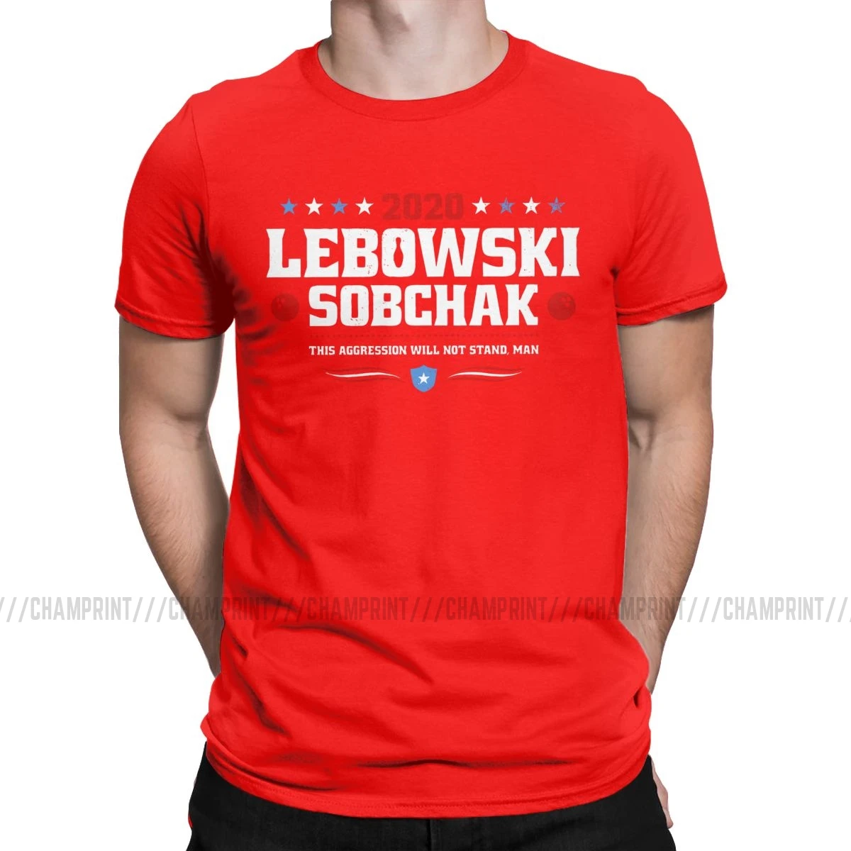 Мужские футболки Lebowski Sobchak Новинка хлопковая футболка с коротким рукавом большая Lebowski Dude футболка одежда размера плюс - Цвет: Красный