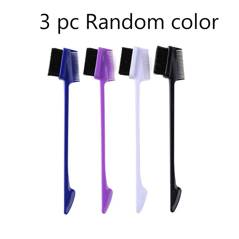 3 Pc Random Color 3 шт./лот двухсторонний контроль края волос Расческа для укладки волос щетка произвольного цвета - Цвет: 3 Pc Random Color