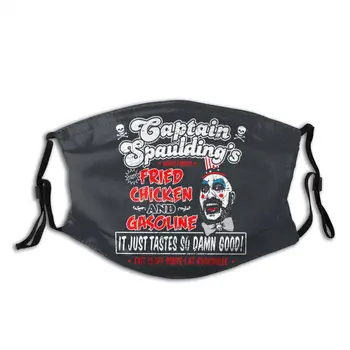 

Captain Spaulding Fried Chicken and Gasoline Reusable Face Mask with Filter Anti Haze Dust Mask Respirator Mouth Muffle