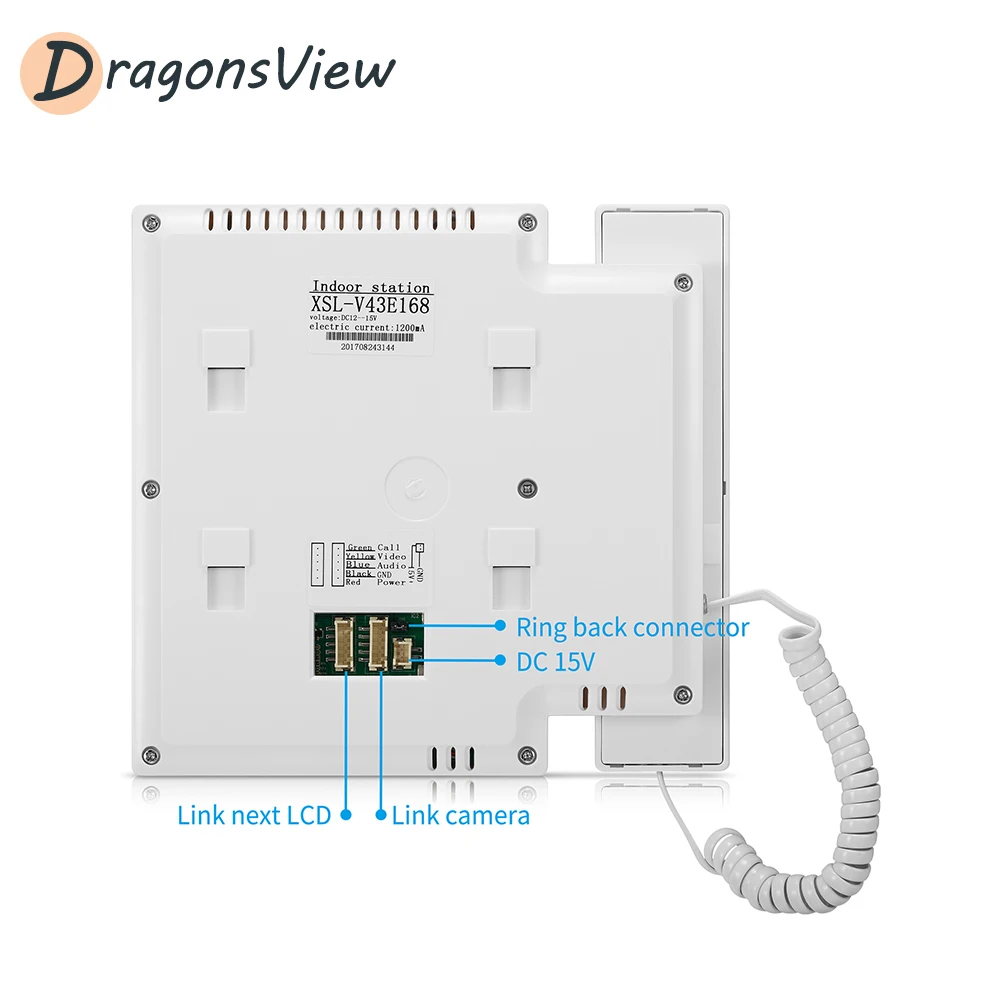Видеодомофон Dragonsview 4 3 дюйма с 2 камерами 1000 TVL для виллы|Видеодомофон| |