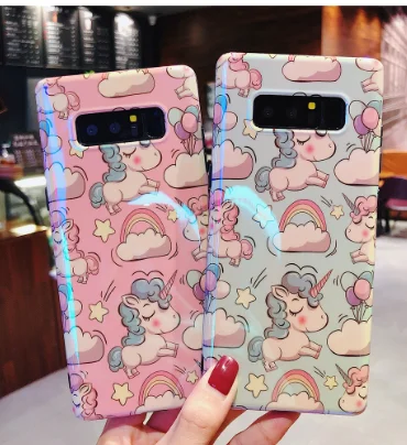 

Cartoon Case for Samsung S9 Plus Cases S8 Plus Back Cover Lovely Unicorn Funda for Samsung Note 9 Phone Case Note8 Fitted Case