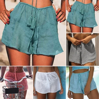 

High Quality Women's Sexy Summer Casual Loose Shorts Beach High Waist Short Yoga Pants White / Khaki / Blue / Red / Green