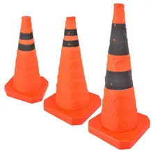 Высококачественные дорожные складные дорожные конусы со светоотражающими полосками безопасности складные дорожные конусы