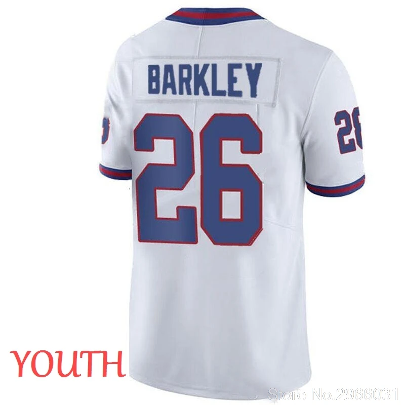 Мужской сшитый Saquon Barkley#26 Королевский проект первый круглый выбор игры Джерси Нью-Йорк - Цвет: youth2