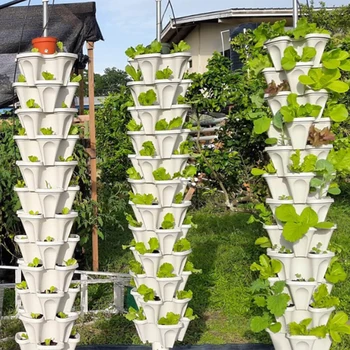 

37.5*17cm Stack-up Type Stereoscopic Flowerpot Strawberry Plant Pot for Flower Vegetable Decoration Garden Planter Pot Flowerpot