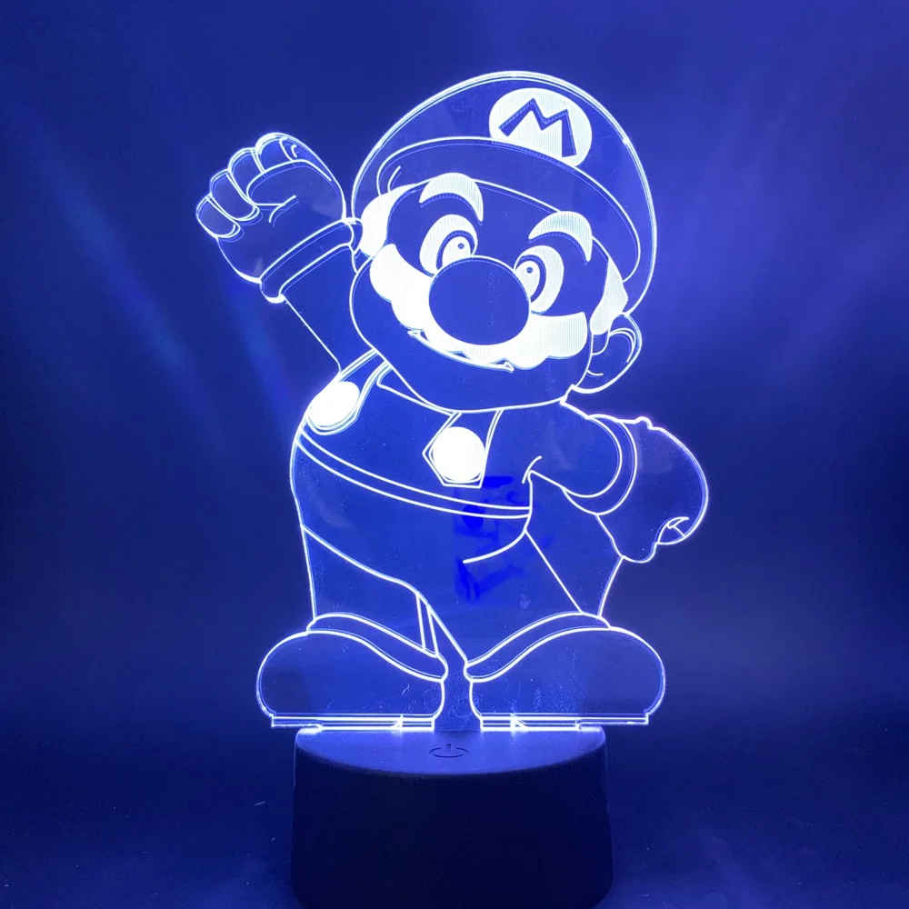 

3D Lamp Mario Cartoon Color Changing Night Light for Children Room Touch Sensor Nightlights Lovely Gift Led Night Light Cartoons