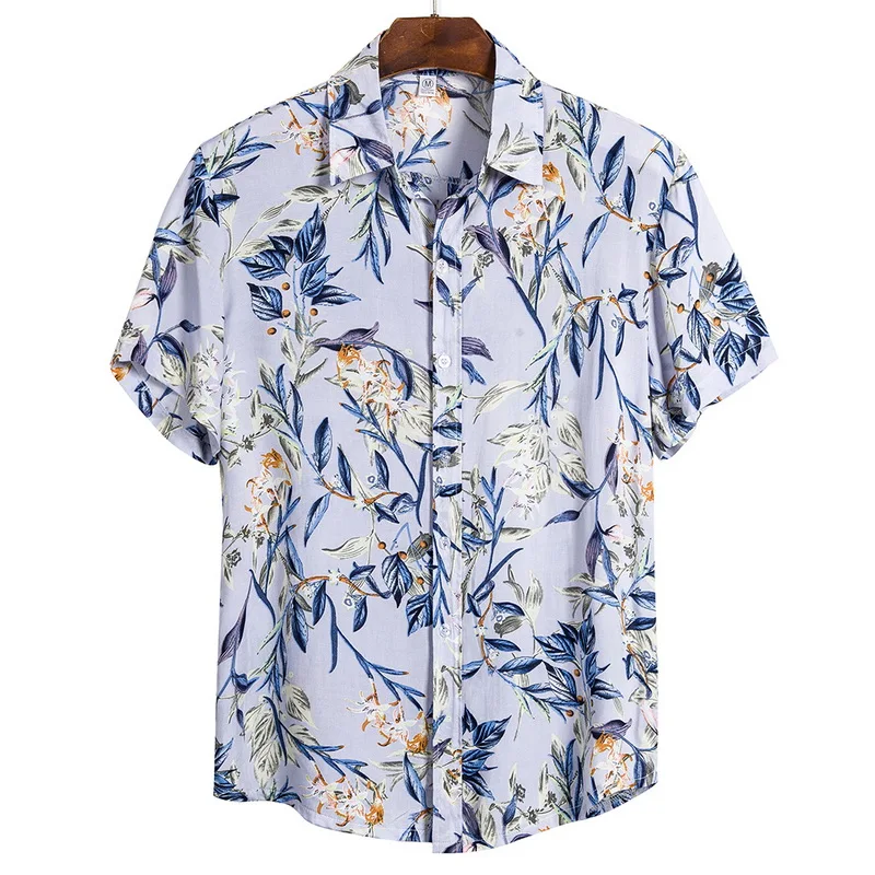 CS133 Summer Men's Shirts Hawaiian Casual Shirts Tropical Button Tops Fashion Shirts Casual Short-sleeve Men Slim Fit Shirts - Цвет: CS133