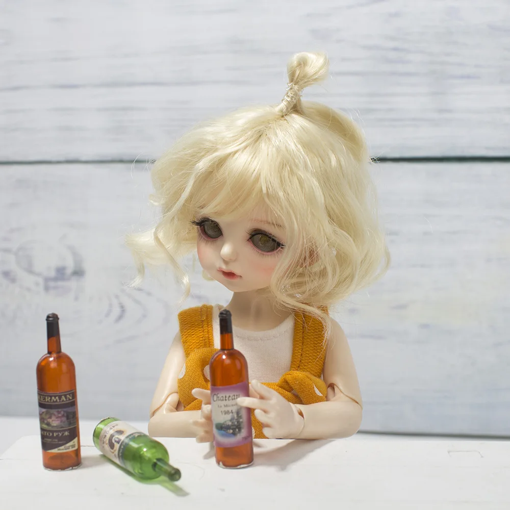 1/6 BJD jd Кукла парик из мягкого волокна для 6-7 дюймов окружность головы куклы голова милая кукла кукольный парик аксессуары
