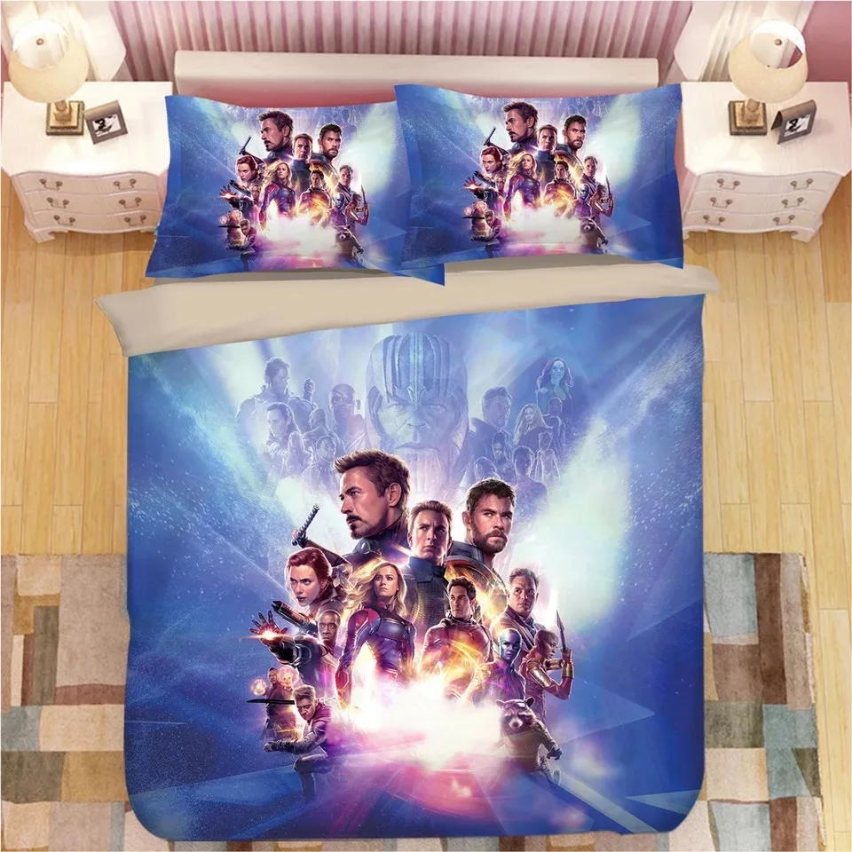 Marvel Bedding 4 Комплект постельного белья Marvel Человек-паук для детей, спальный одноразмерный пододеяльник, пододеяльник, двуспальное покрывало, королева, покрывало для мальчика, кровать King Full - Цвет: Marvel Bedding 4