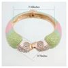 KAYMEN Hot Selling Luxury Enamel Colourfull Animal Parrot Cuff Bracelet Bangle 7 Colors for Women Girls Teens Nice Jewelry 3328 6
