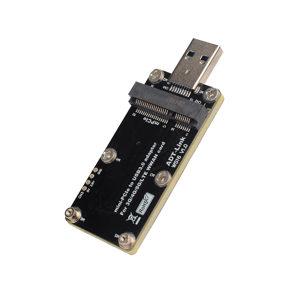Usb 3.0 para Mini-pcie Mpcie 5g 4g 3g Lte Módulo Adaptador sem Fio Conversor Cartão Mini Pci-e 3.5v 3a com Padrão Duplo Sim Slot Cabos de computador e conectores - Imagem 6