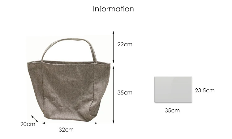 Women Woolen Canvas Bags Plaid Shopping Bag Vintage Female Large Capacity Tote Handbag Ladies Shopper Casual Shoulder Bag