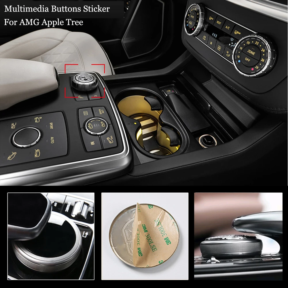 

Car Start Stop Button Car Center Console Knob Sticker for Apple Tree AMG Mercedes W212 W163 GLE GLC260 C200 E300 Car Accessories