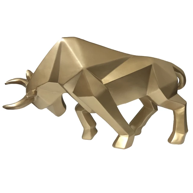 Statue Bull Sculpture Gold Animal Figurines Nordic Decoration Ornament  Tabletop Statues Bulls OX Animal Cabinet Home
