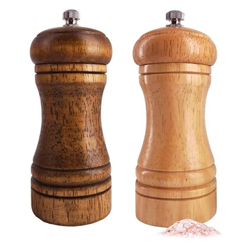 

Salt and Pepper Grinders Set,Wooden Salt and Pepper Mills Shakers, Ceramic Rotor with Strong Adjustable Coarseness