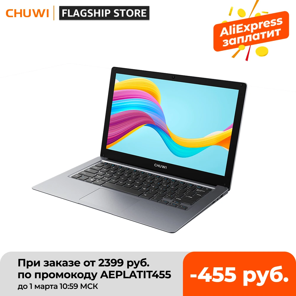 CHUWI HeroBook Pro+ Ноутбук 13,3 дюйма, 3k экран Intel Celeron J3455, 8GB RAM 128GB ROM, Windows 10 система, Bluetooth 5,0