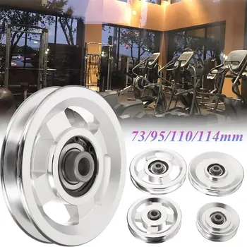 

Universal Aluminium Alloy Wearproof Bearing Pulley Wheel Cable Home Gym Sport Fitness Equipment Part 73/95/110/114mm Diameter