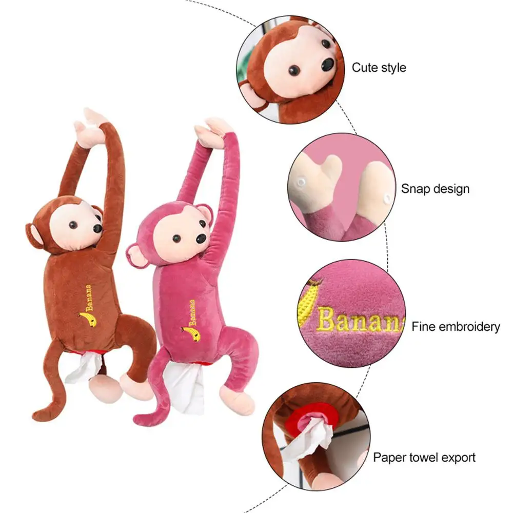 Коробка для салфеток Держатель Мультфильм Креативный плюш Pippi обезьяна бумажная салфетка автомобиль коробка для салфеток животные из бумажек коробка для салфеток бумаги держатель для салфеток