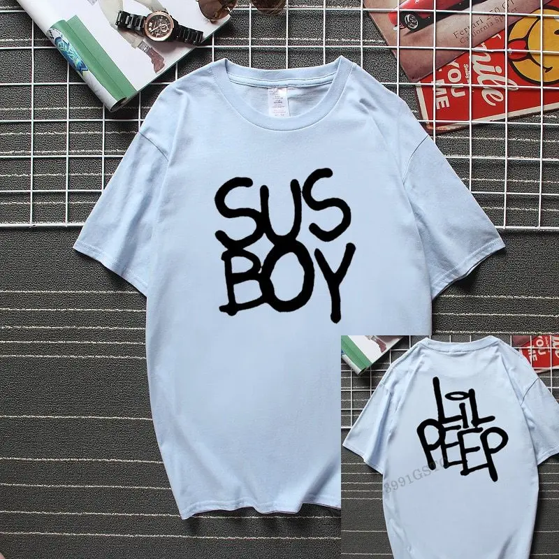 Lil Peep Top T Shirt X Sus Boy Cry Baby Exit Life Hip Hop Funny T-Shirts New Summer Streetwear Camisetas Top Cotton T-Shirt Men