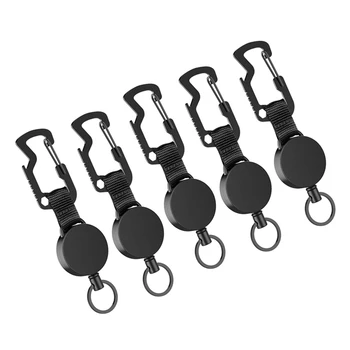 

5Pack Telescopic Keychain Heavy Automatic Telescopic Holder Reel with Keychain Holder Wire Rope Bottle Opener