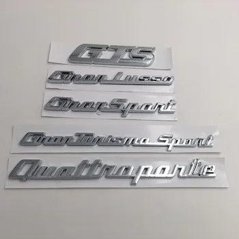

Silver Car Decoration Sticker For Maserat i 17 President GTS Gransport Sign Side Mark Body Mark Leaf Mark car logo