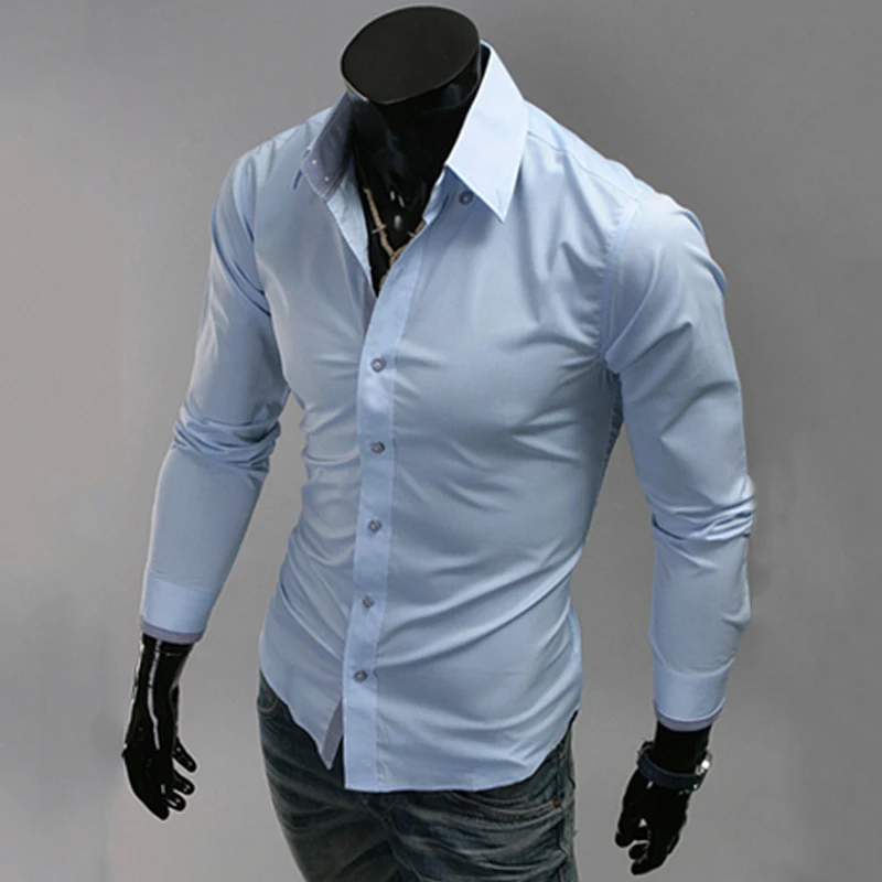 Мужские Повседневное рубашки 2020 горячая распродажа мужские Slim Fit платье рубашка