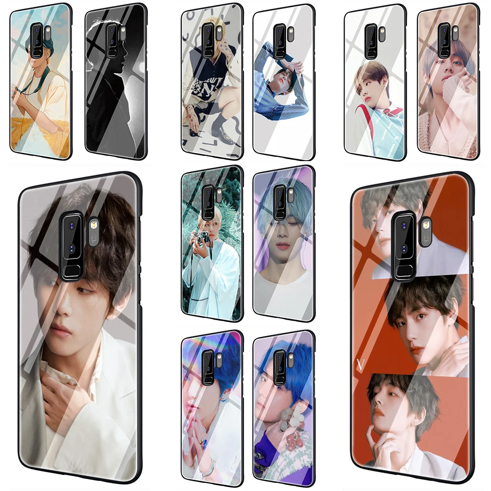 Прозрачный чехол из закаленного стекла Kim V Taehyung для Samsung Galaxy S7 edge S8 Note 8 9 10 Plus A10 20 30