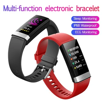 V19 Smart Bracelet ECG+PPG+HRV Heart Rate Monitor Blood Pressure Monitoring Sleep Bluetooth Fitness Tracker Big Led Smart Watch lige ecg ppg smart watch men heart rate monitor blood pressure smartwatch ecg display sleep fitness tracker bracelet android ios