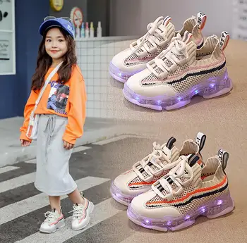 

Kids LED WIth Light Casual Sneakers Boys Girls Footwear Sweet Comfortable Charging Flash Child Running Shoes Kids Sport Shoes