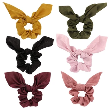 

6 Pack Hair Elastics Scrunchies Chiffon Hair Scrunchies Hair Bow Chiffon Ponytail Holder Bobbles Soft Elegant Elastic Hair Bands