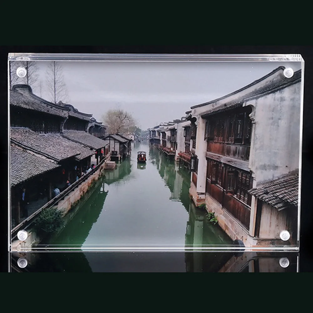 Карточная рамка для фотографий акриловый Декор маленький бизнес Магнитный Фото Прозрачный