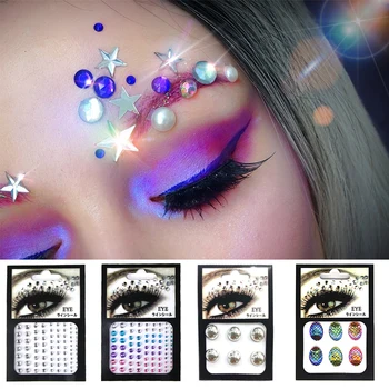 

3D Sexy Crystal Jewel Eyes Festival Party Makeup Tools Eyes Tattoo DIY Diamond Glitter Makeup Adornment Sticker 1PCS Glitter