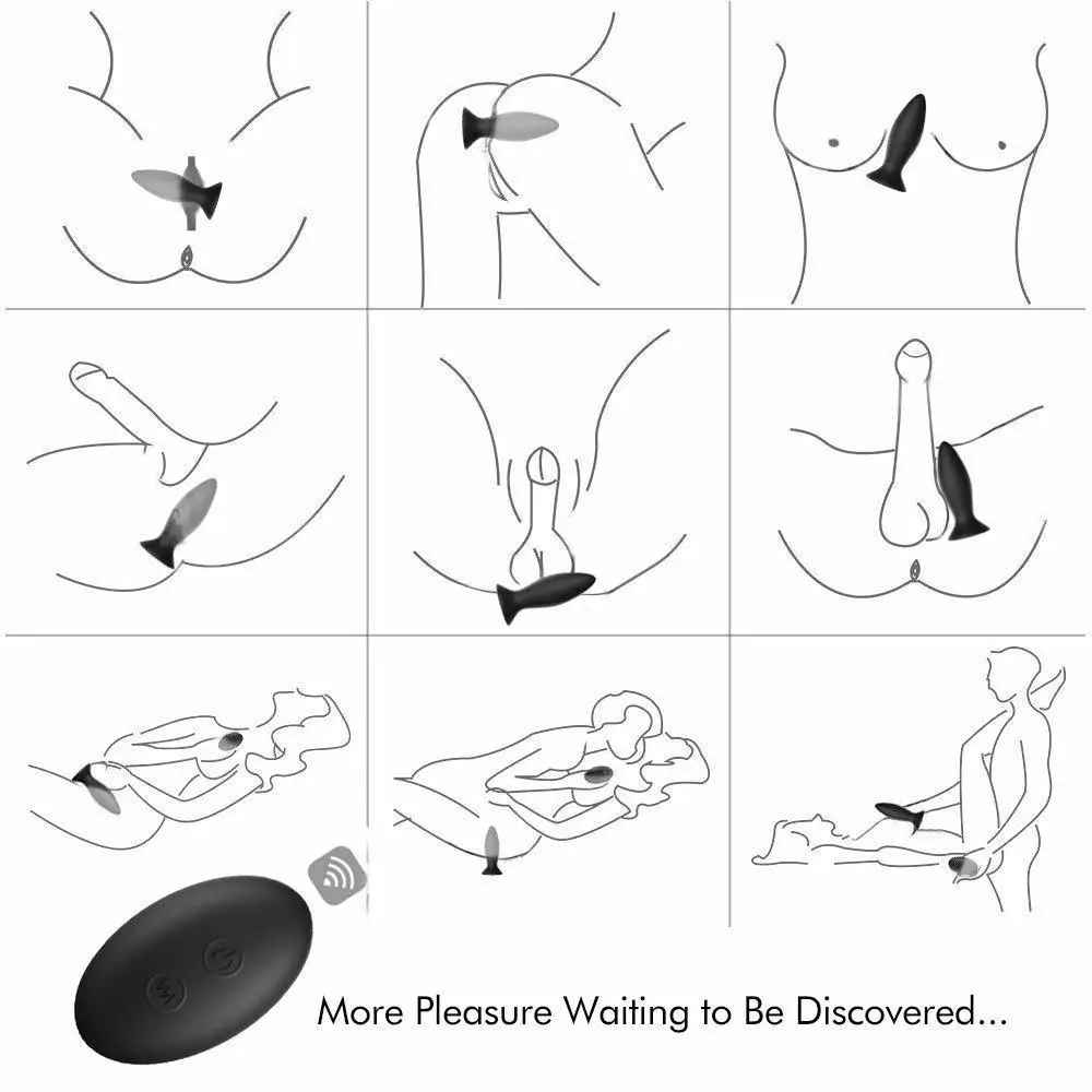 Plug Training Set Vibratori Anali Telecomando 9 Modalità di Vibrazione Giocattoli Sessuali con Base a Ventosa per Uomo,_voghion.com