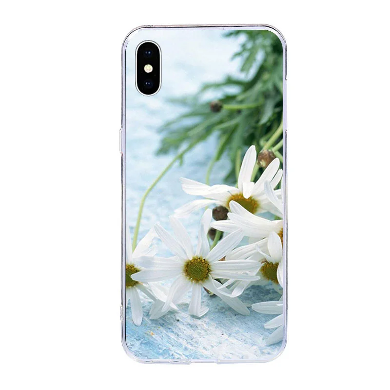 Дейзи цветок цвета мягкий чехол для телефона с изображением цветов iPhone X 11 Pro XS MAX XR
