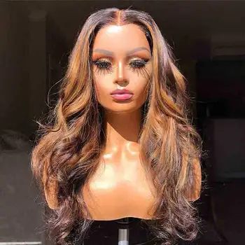 

Atina Highlight Full Lace Wig Pre Plucked Brazilian Remy Wavy Colored 360 Lace Frontal Human Hair Wig For Black Women