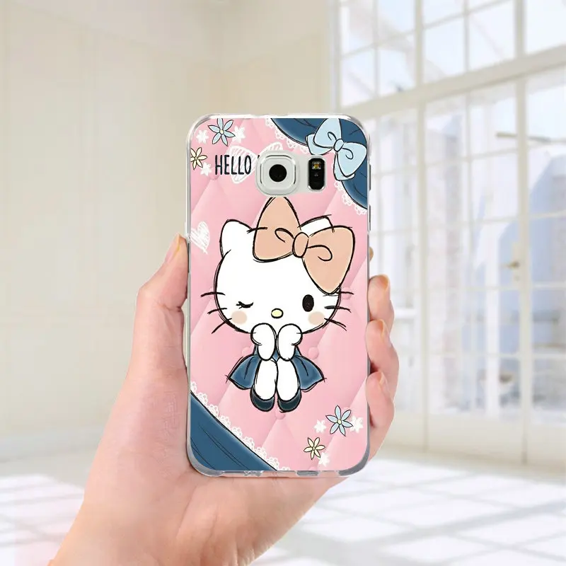 Picture 5 Мягкий чехол для samsung Galaxy J1 J2 J3 J5 J7 Prime Pro A10 A20 A30 A40 A50 A60 A70 A80 A90 оболочки прекрасный рисунок «Hello Kitty» дизайн - Цвет: Picture 5