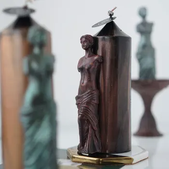 

Small size broken arm goddess candle decoration mold Venus statue shape candles silicone mold handwork candle making