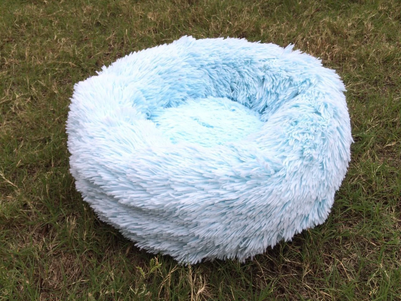 Blue Кровать для кошки, собаки, для глубокого сна, Hondenmand, Пончик, собачьи кровати для маленьких, средних и больших собак, домик для кошки, 4 см, длинный ворс, высокое качество, стрейч, хлопок - Цвет: Blue