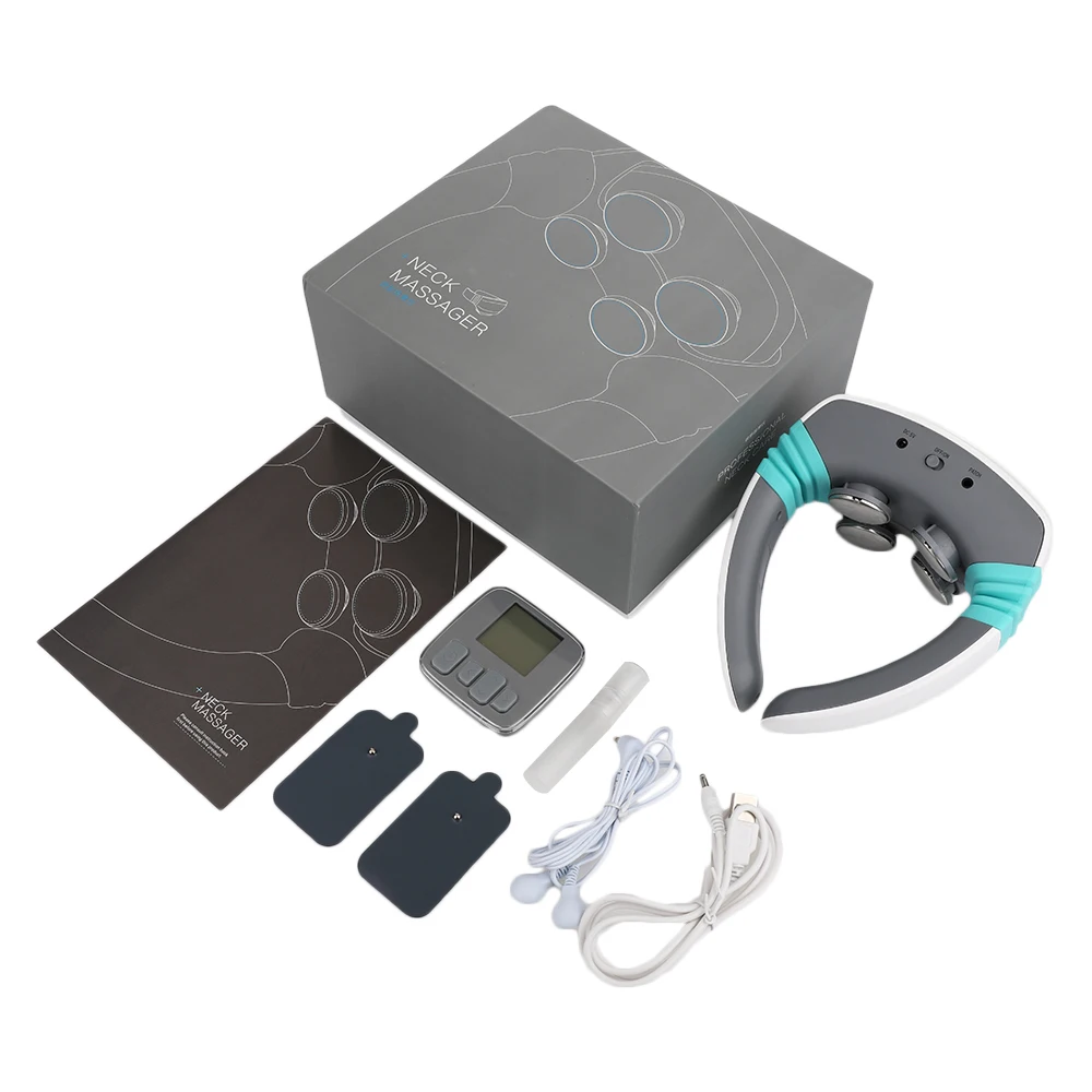 Massager de Pescoço Magnético-pulso sem Fio Modos de Massagem Elétrico Pescoço Cervical Massageador Recarregável 3d 4 Cabeças 6 15 Engrenagens Usb 16 cabeças 6 modos de massagem 15 engrenagens