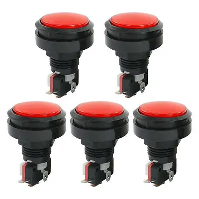 

5 Pcs 1.4" Dia Cap Momentary SPST Red Arcade Button Switch for Game Machine